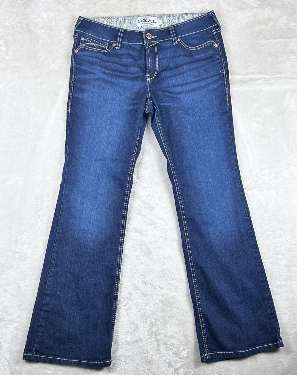 Ariat Jeans Womens 31s Blue Real Boot Stretch Denim Western Cowgirl "Entwined"
